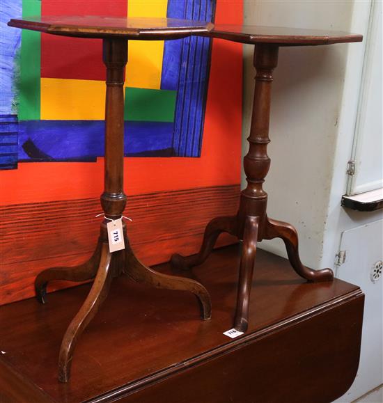 Two mahogany tripod tables W.40cm and W.41cm